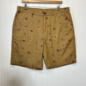 Vintage Eddie Bauer Fly Fishing pattern shorts 35W 100 percent cotton